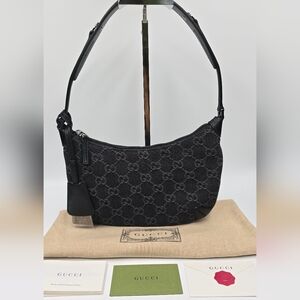 Gucci Horsebit Slim GG Denim Shoulder Bag